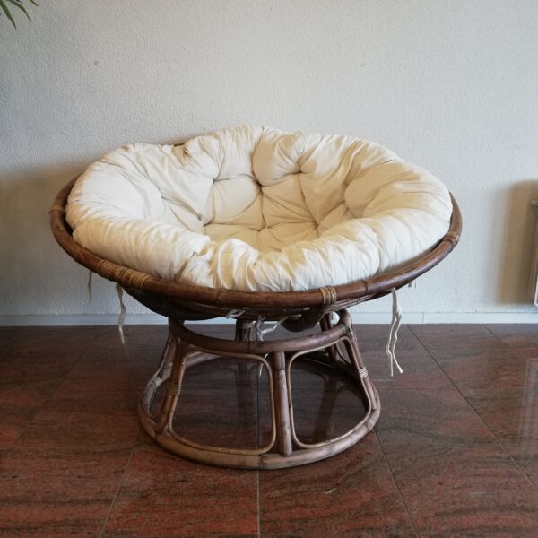 Vintage Papasan lounge fauteuil