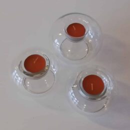 Set bolvormige glazen waxinelichthouders