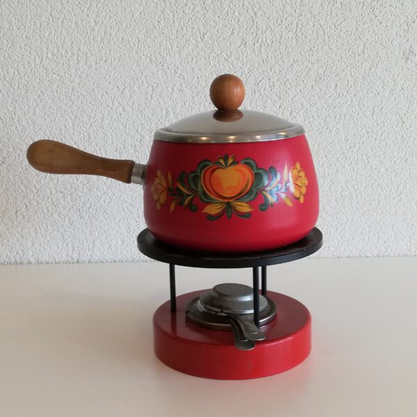 Vintage fondue set rood