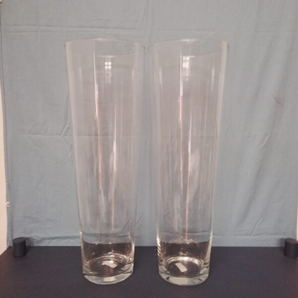 Set hoge glazen vazen 50 cm