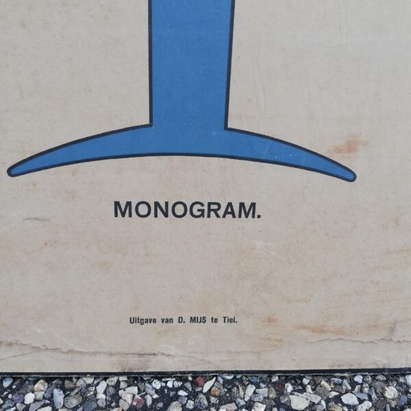 Oude schoolplaat Monogram - wandplaten voor teekenonderwijs - Zwier en Jansma
