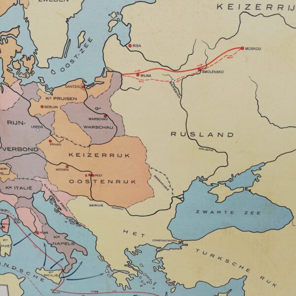 Schoolplaat Europa tijdens Napoleon