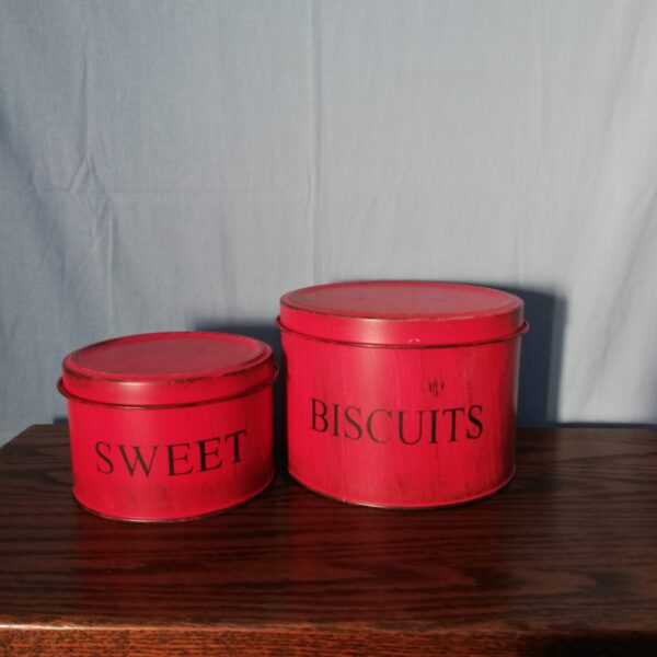 Set rode koektrommels Sweet biscuits